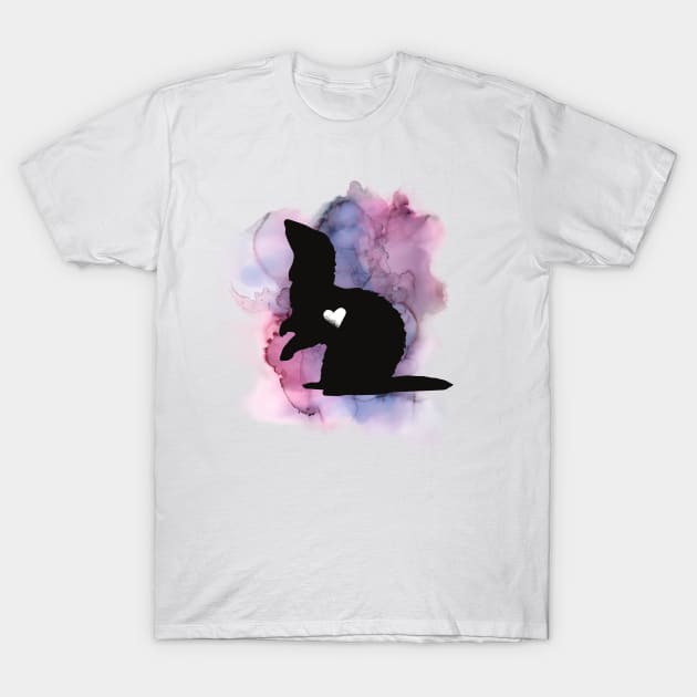 Watercolor Ferret with Hearts T-Shirt by TrapperWeasel